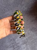 Pinstripe Lemons Scrunchie Keyring
