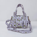 Grey And Black Patchwork Mini Duffle Tote Bags - Penny & Ol