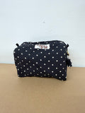 Black Polka Dot Waterproof Pouches, Zip Pouches