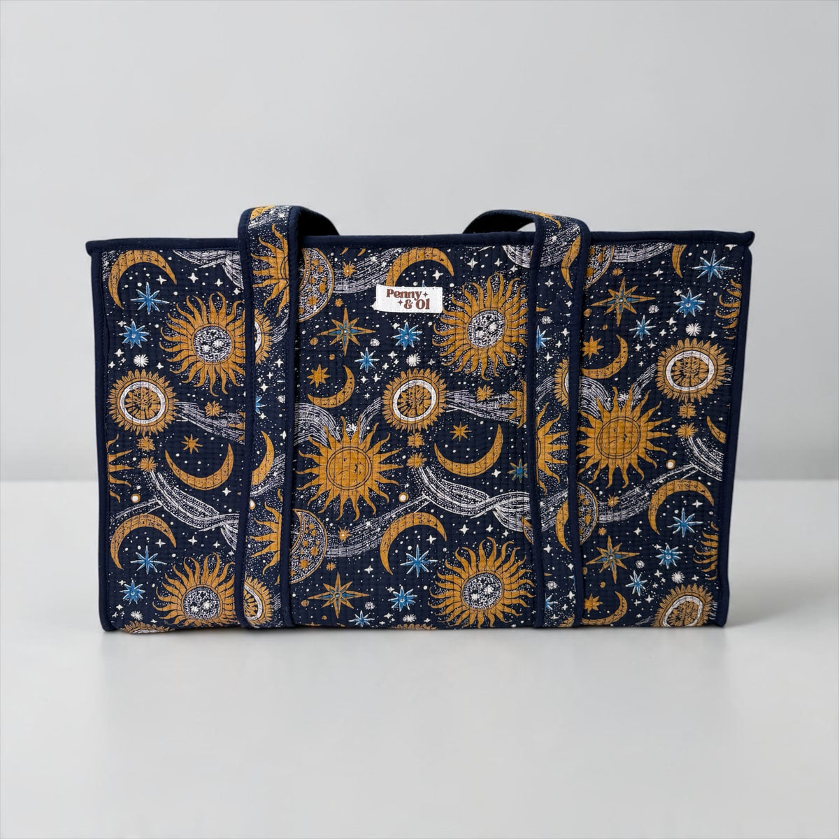 Celestial Large Cotton Tote Bag, handmade tote bags