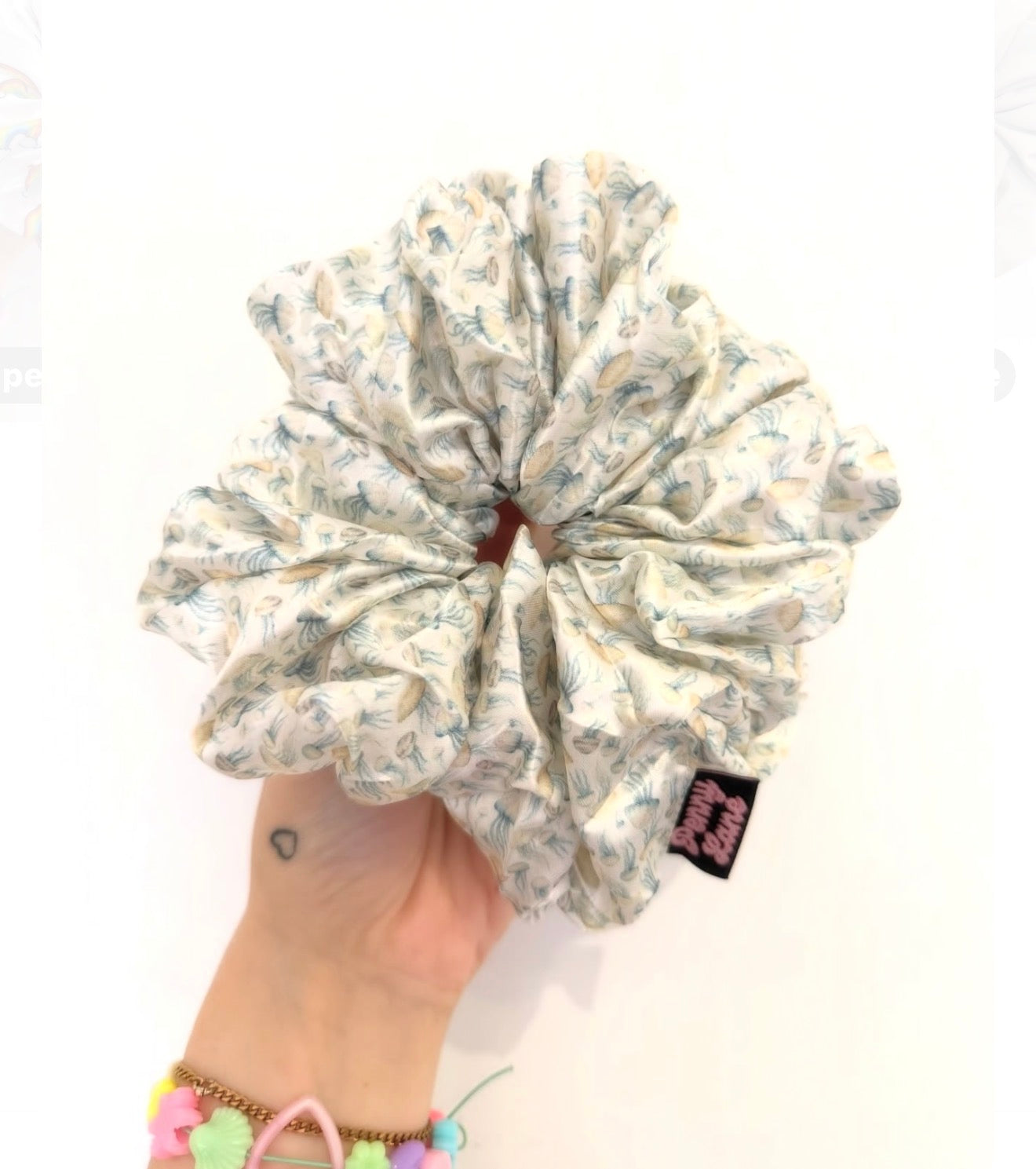 Jellyfish XL Satin Hair Scrunchie