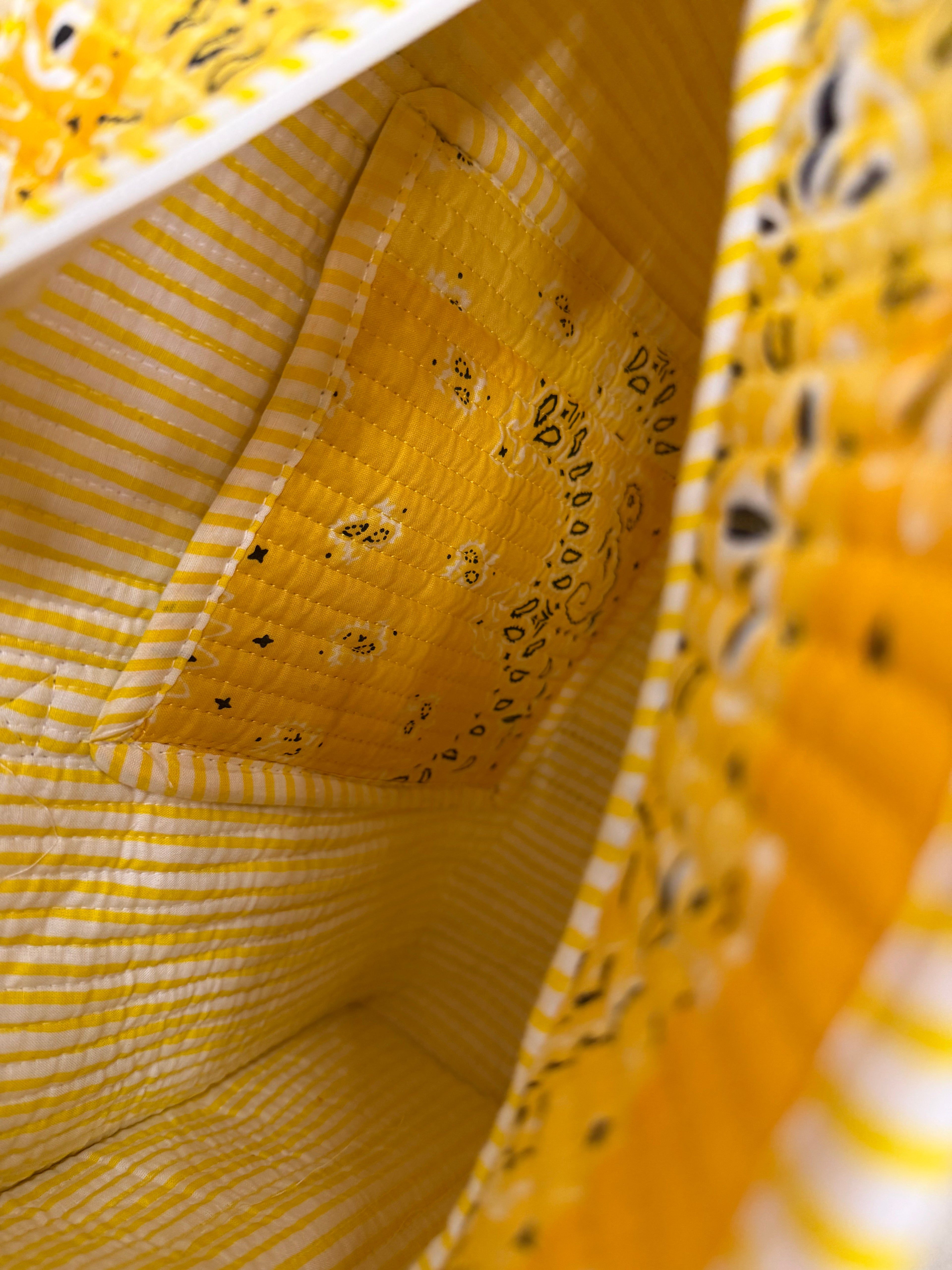 Yellow Paisley Bandana LARGE Cotton Tote Bag