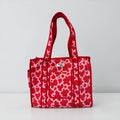 Pink & Red Cow Print
 Travel Tote, Handmade Cotton Tote Bag