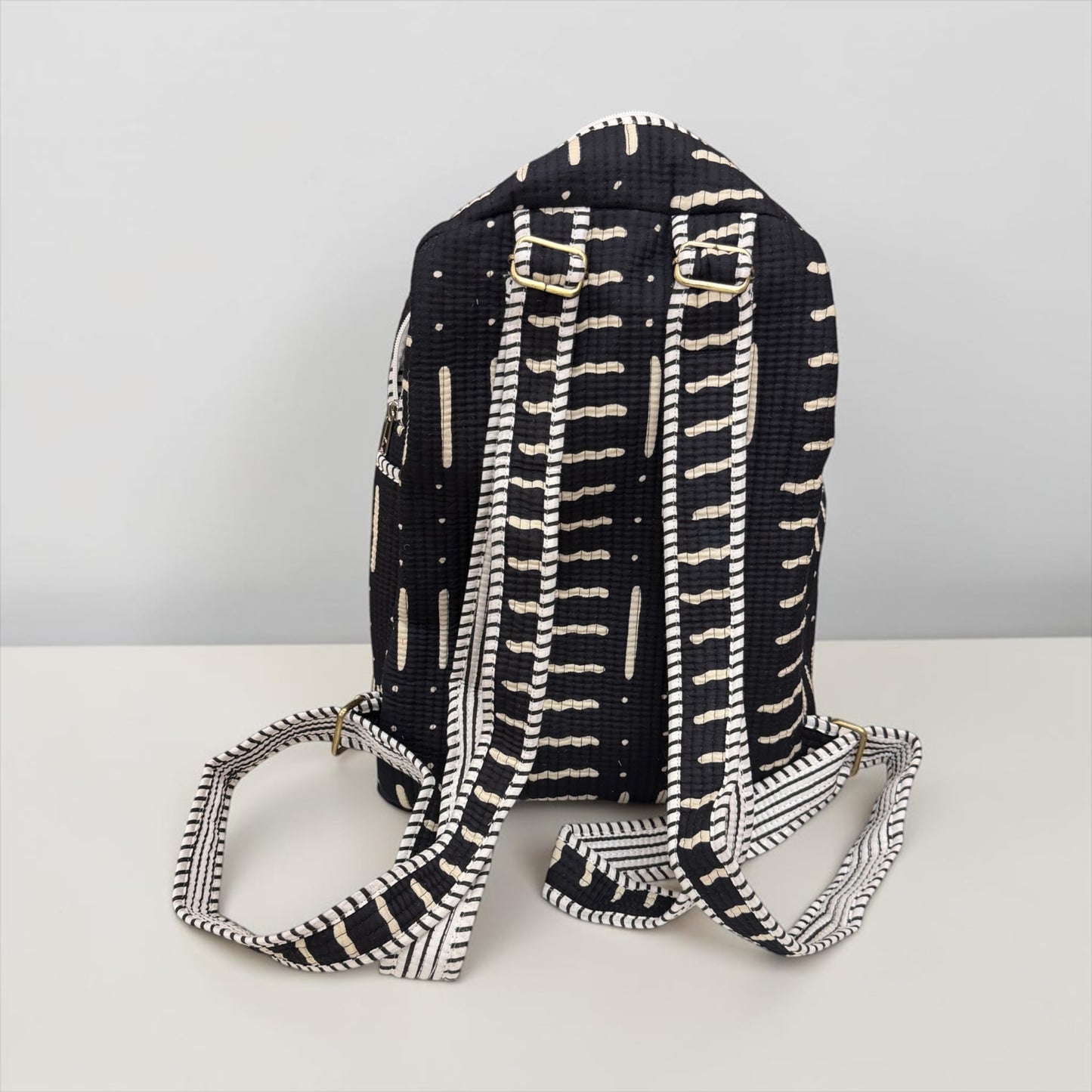Monochrome Backpack, handmade cotton tote bags.