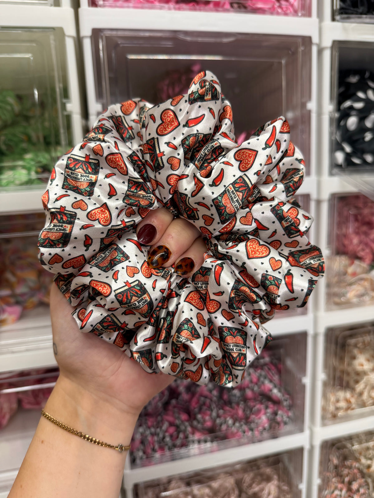 Spicy Book Club XL Satin Hair Scrunchie