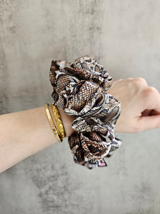 Snake print XL Hair Scrunchie.