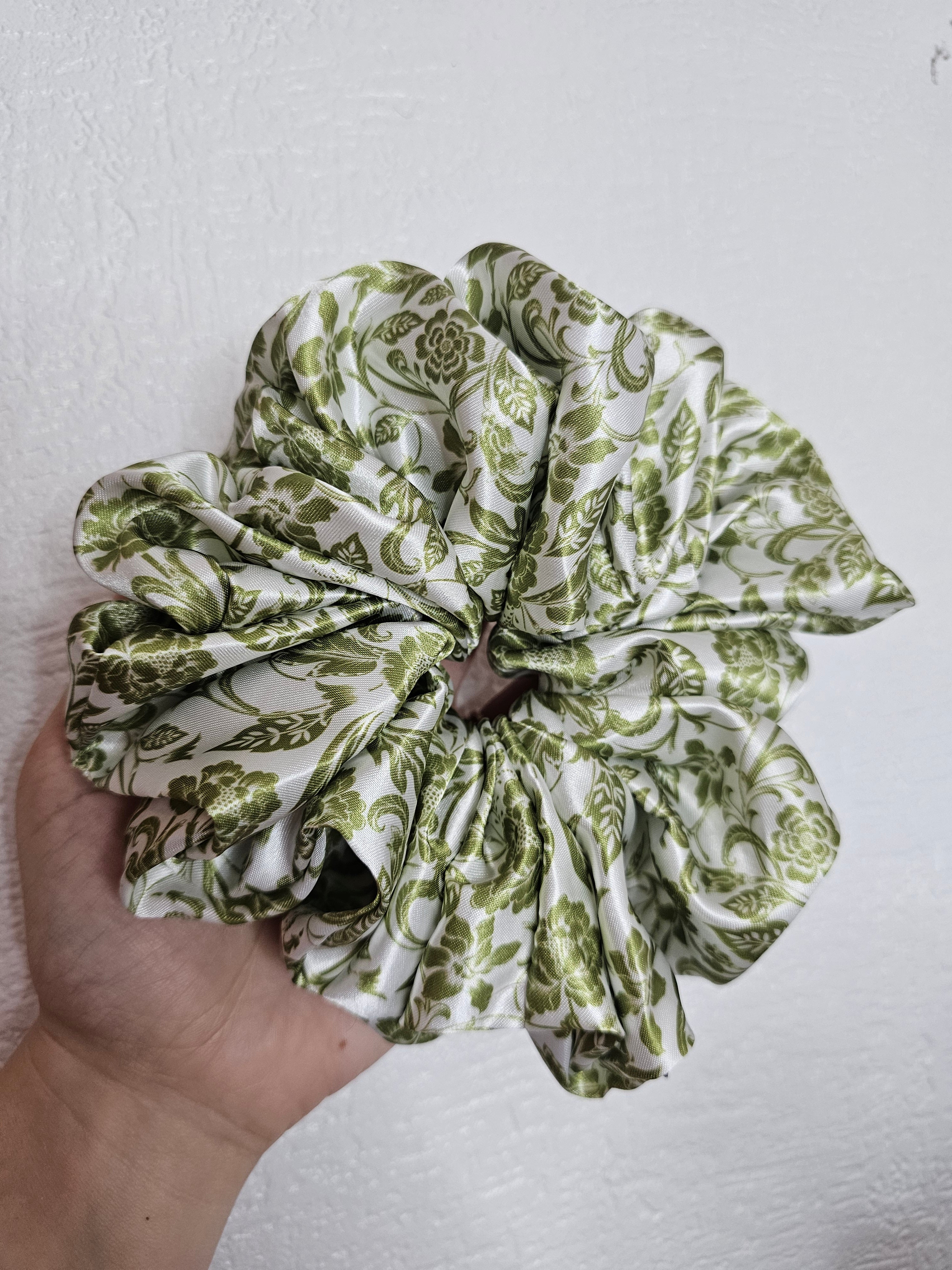 Sage Floral XL Hair Scrunchie.