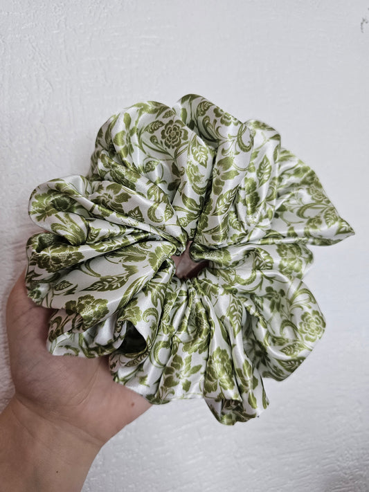 Sage Floral XL Hair Scrunchie.