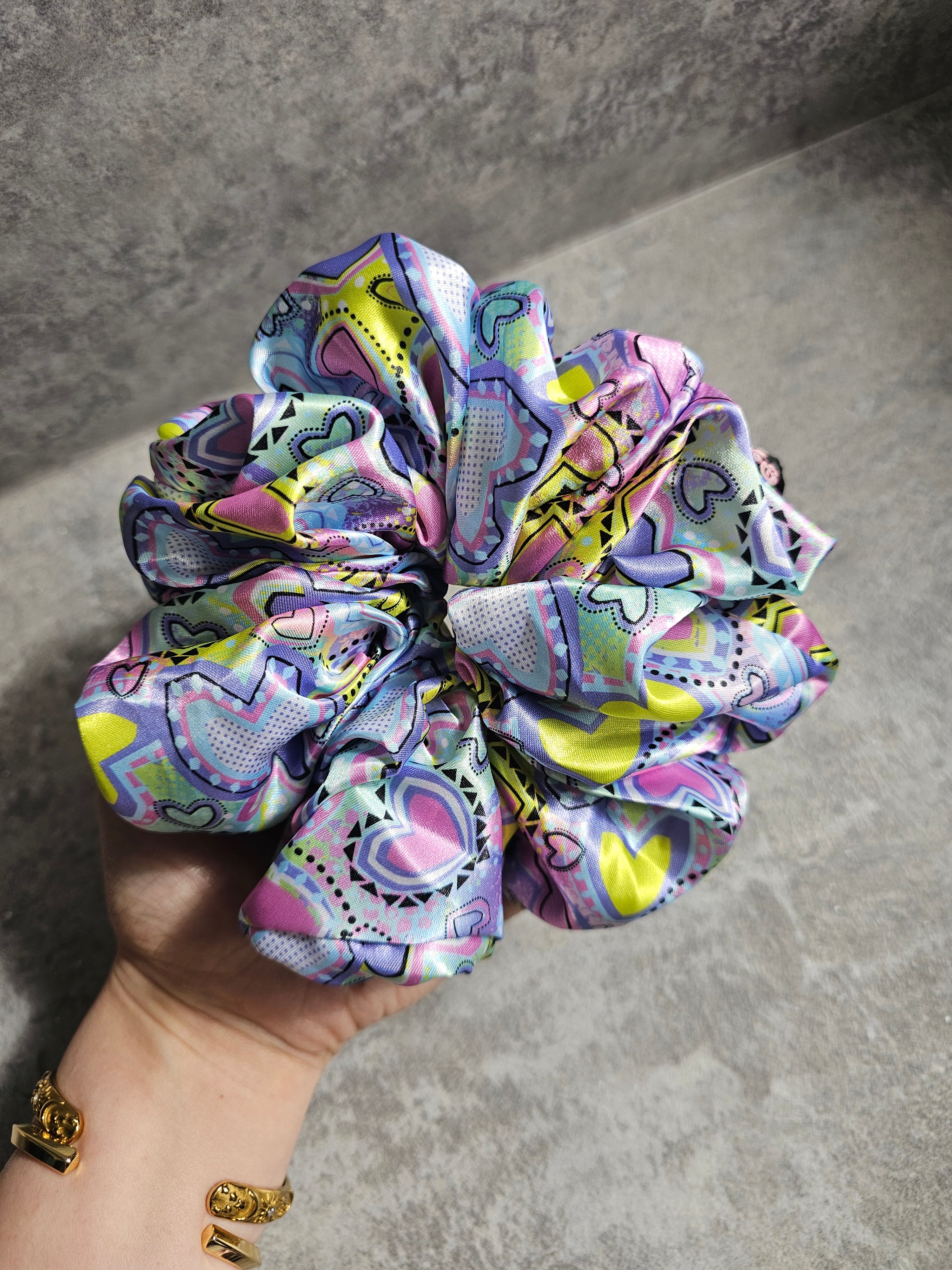 Nostalgic Love XL Satin Hair Scrunchie