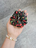 Red Roses Midi Satin Hair Scrunchie