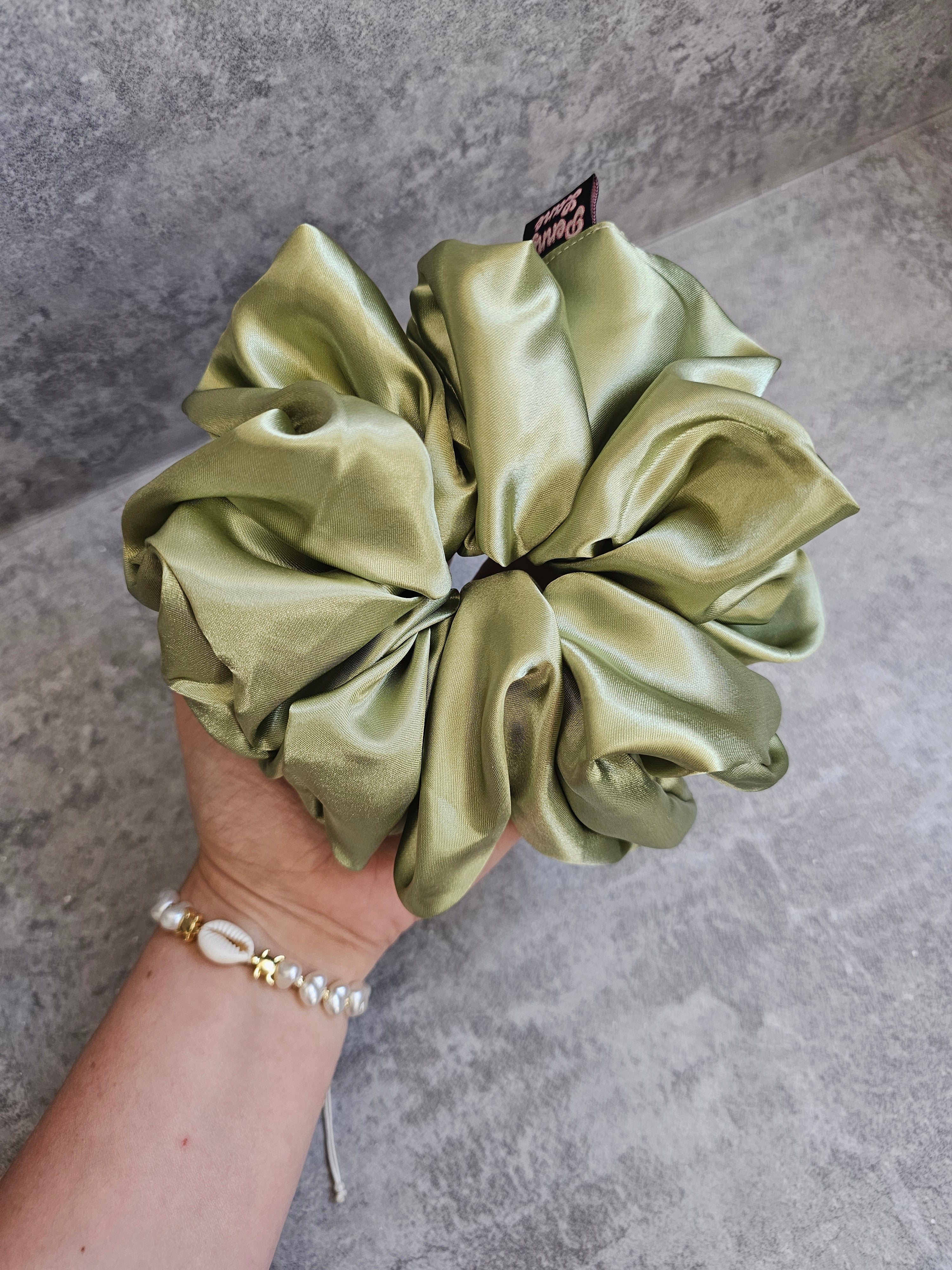 Sage Solid XL Satin Hair Scrunchie