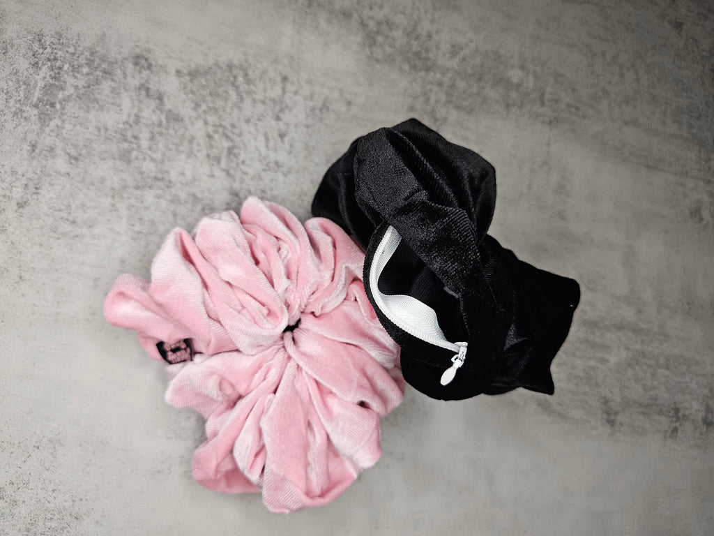 Zipper Velvet XL Hair Scrunchie.