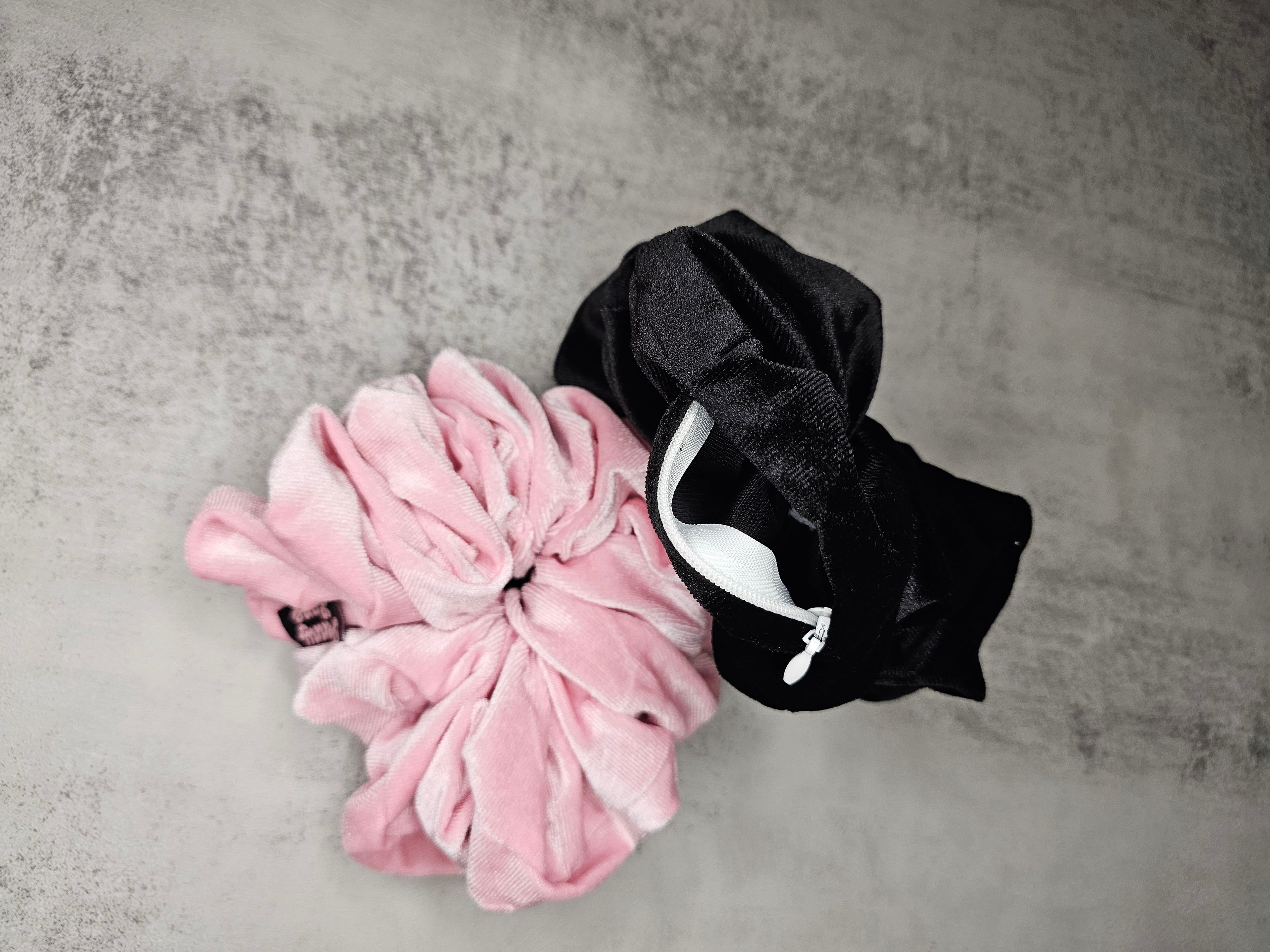 Zipper Velvet XL Hair Scrunchie.