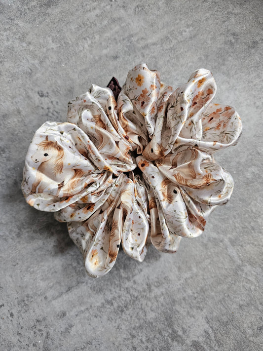 Horses XL Satin Hair Scrunchie.