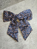 Navy Floral Hair Bows, Penny Lane Scrunchies Custom Hair Bows