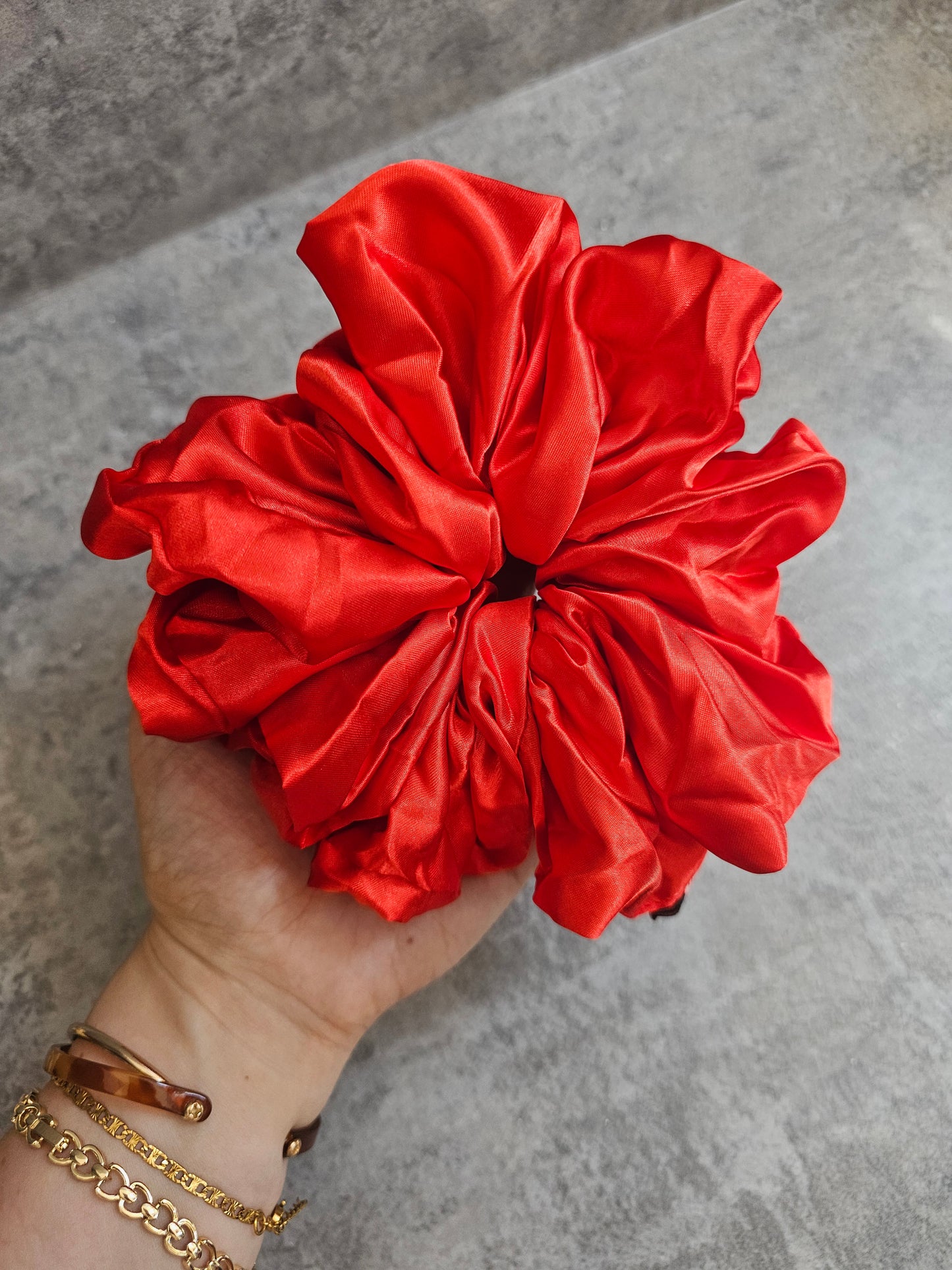 Red Solid XL Satin Hair Scrunchie