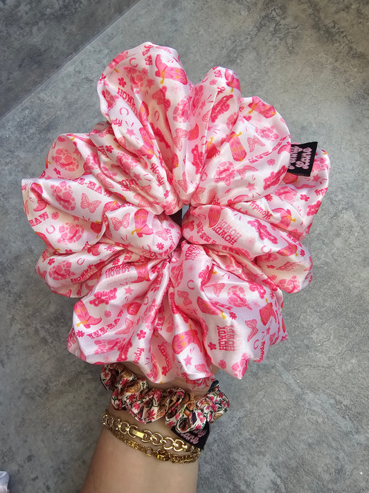 Howdy Partner XL Satin Hair Scrunchie