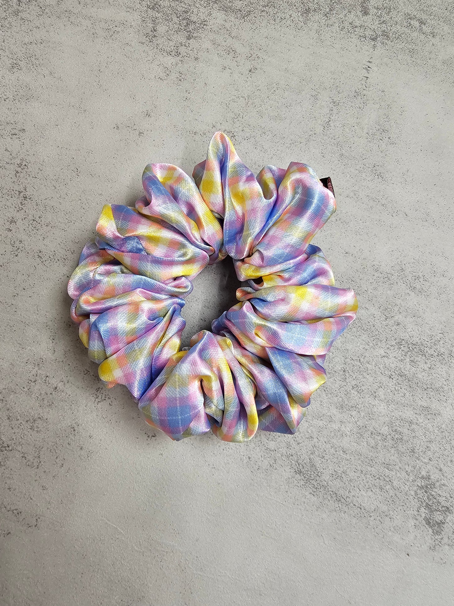 Pastel Tartan Midi Scrunchie