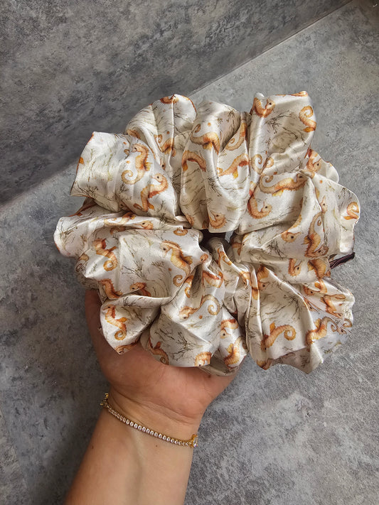 Seahorse Cove XL Hair Scrunchie.