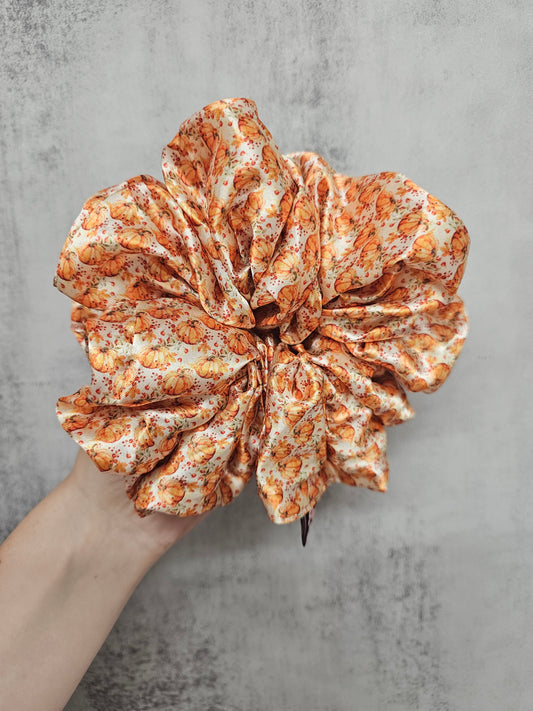 Pumpkin Patch XL Satin Hair Scrunchie