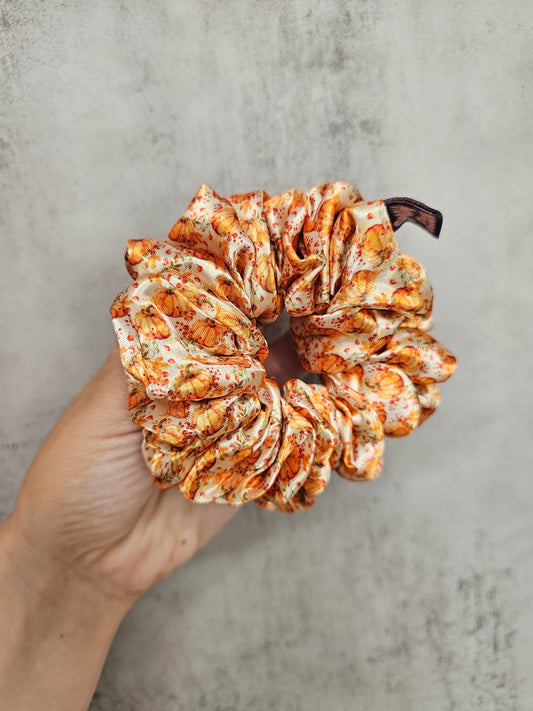 Pumpkin Patch Midi Satin Hair Scrunchie