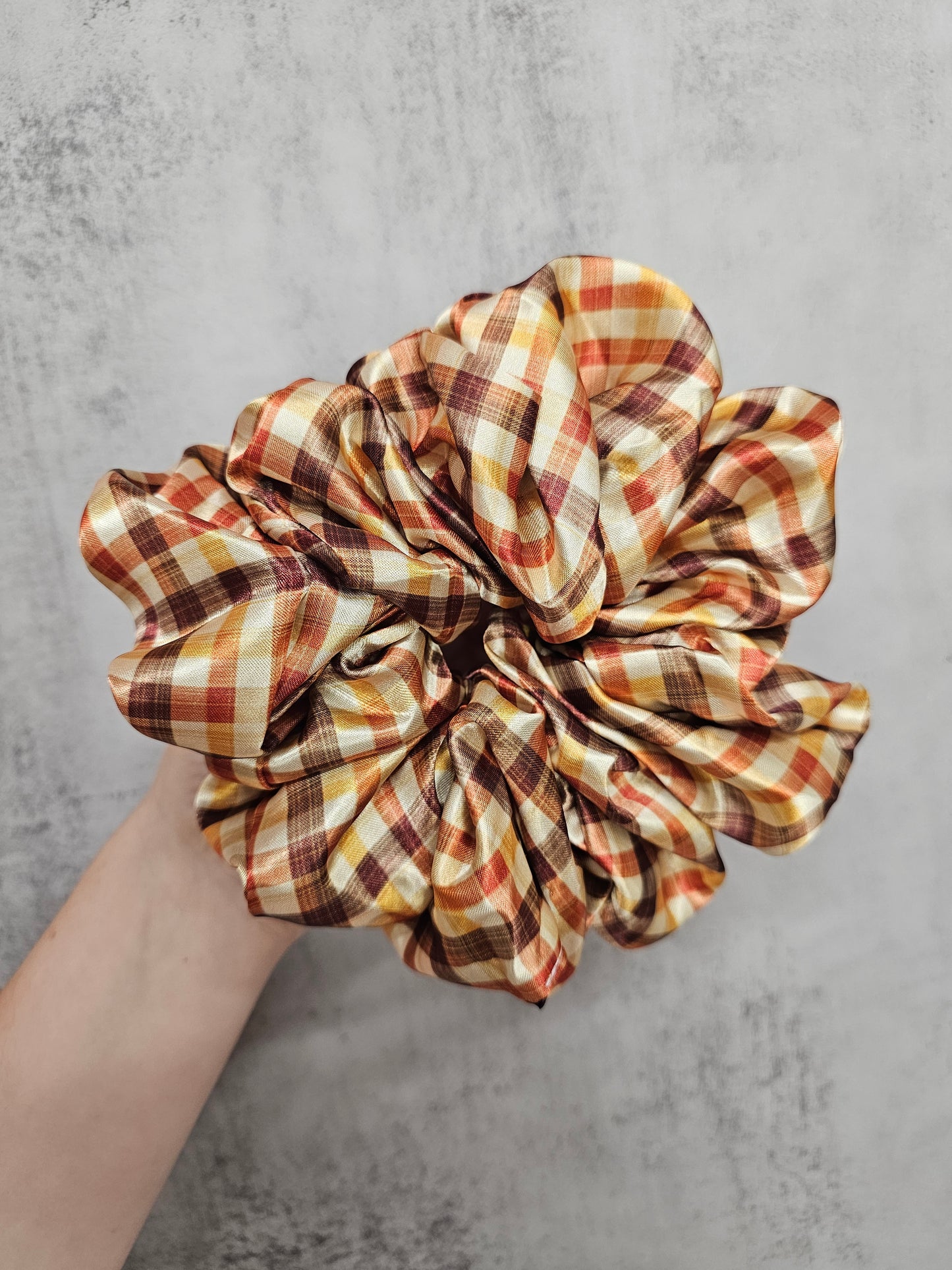 Chestnut Tartan XL Satin Hair Scrunchie