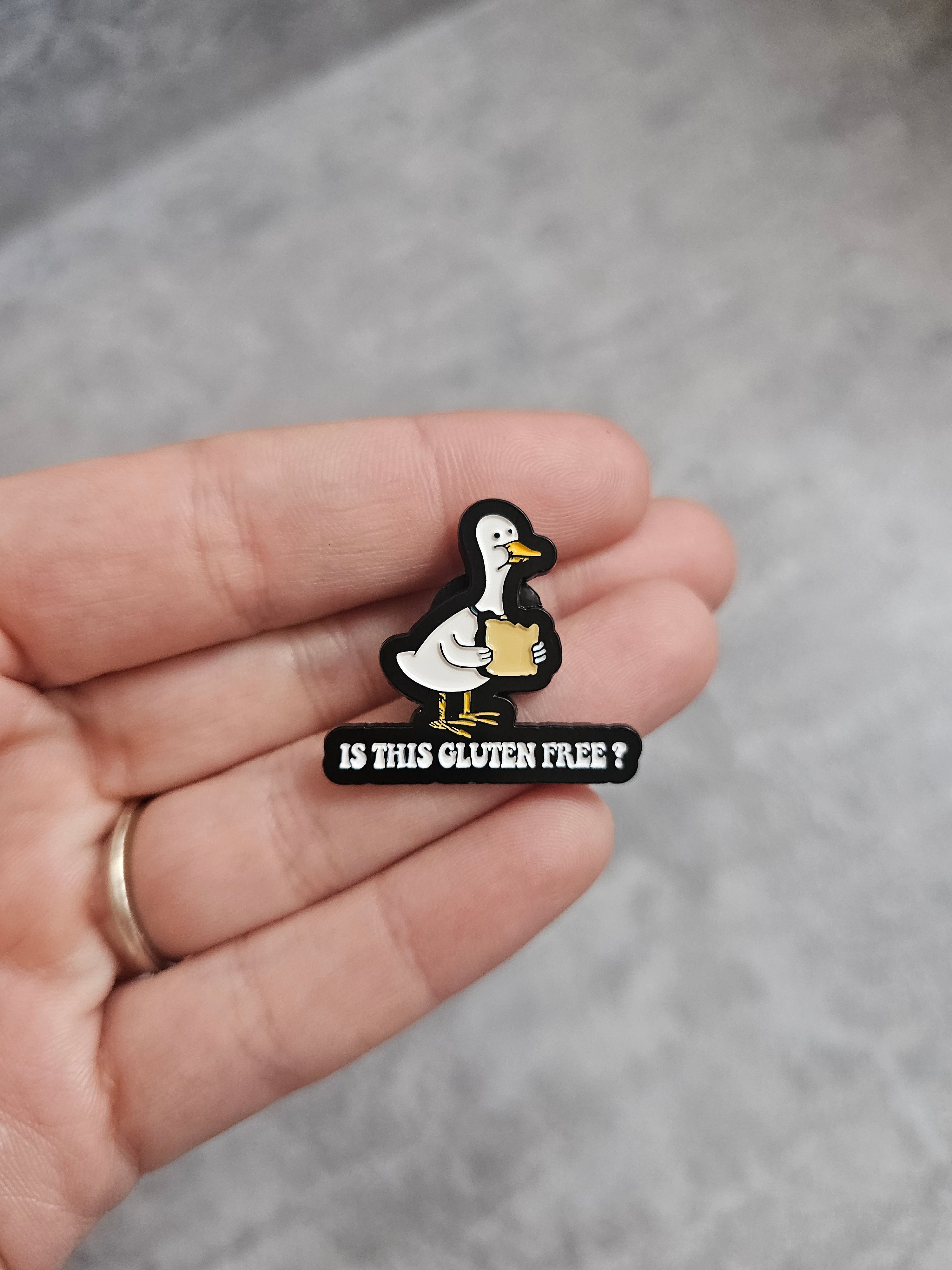 Is this gluten free duck Pin Badge