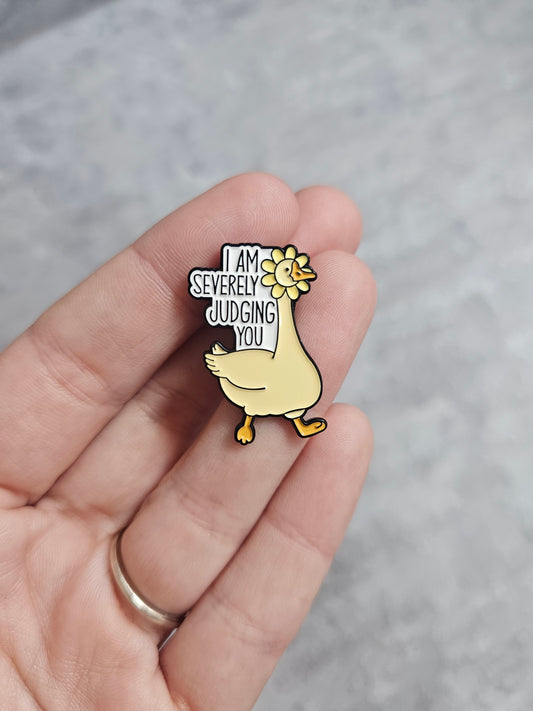 I am severely judging you Pin Badge