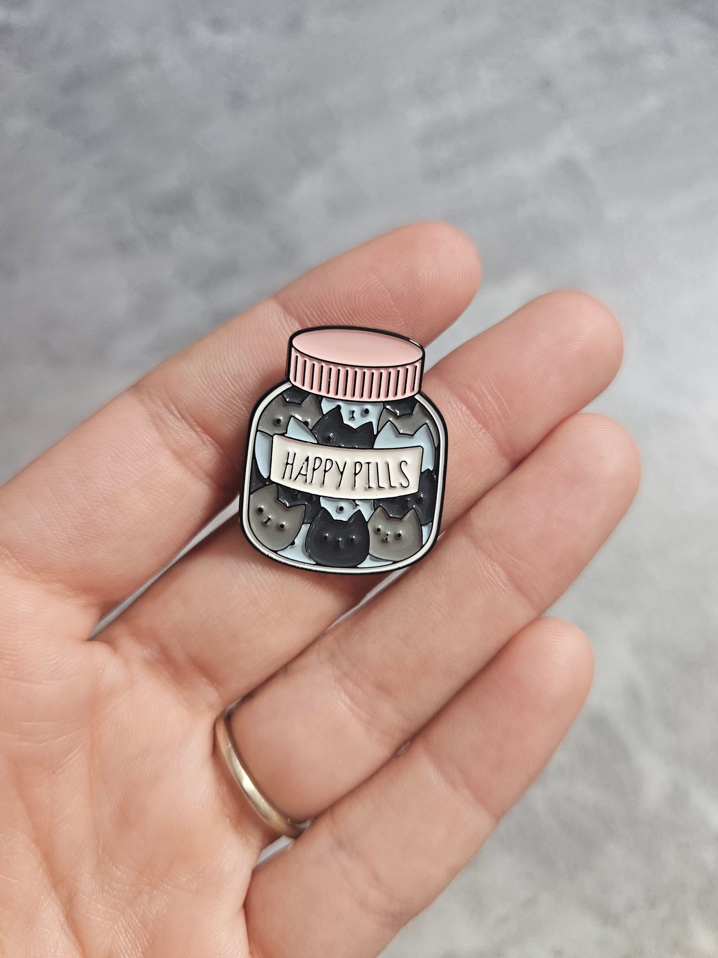Happy pills cats in jar Pin Badge