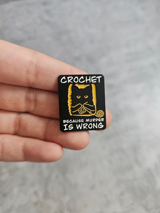 Crochet cat Pin Badge