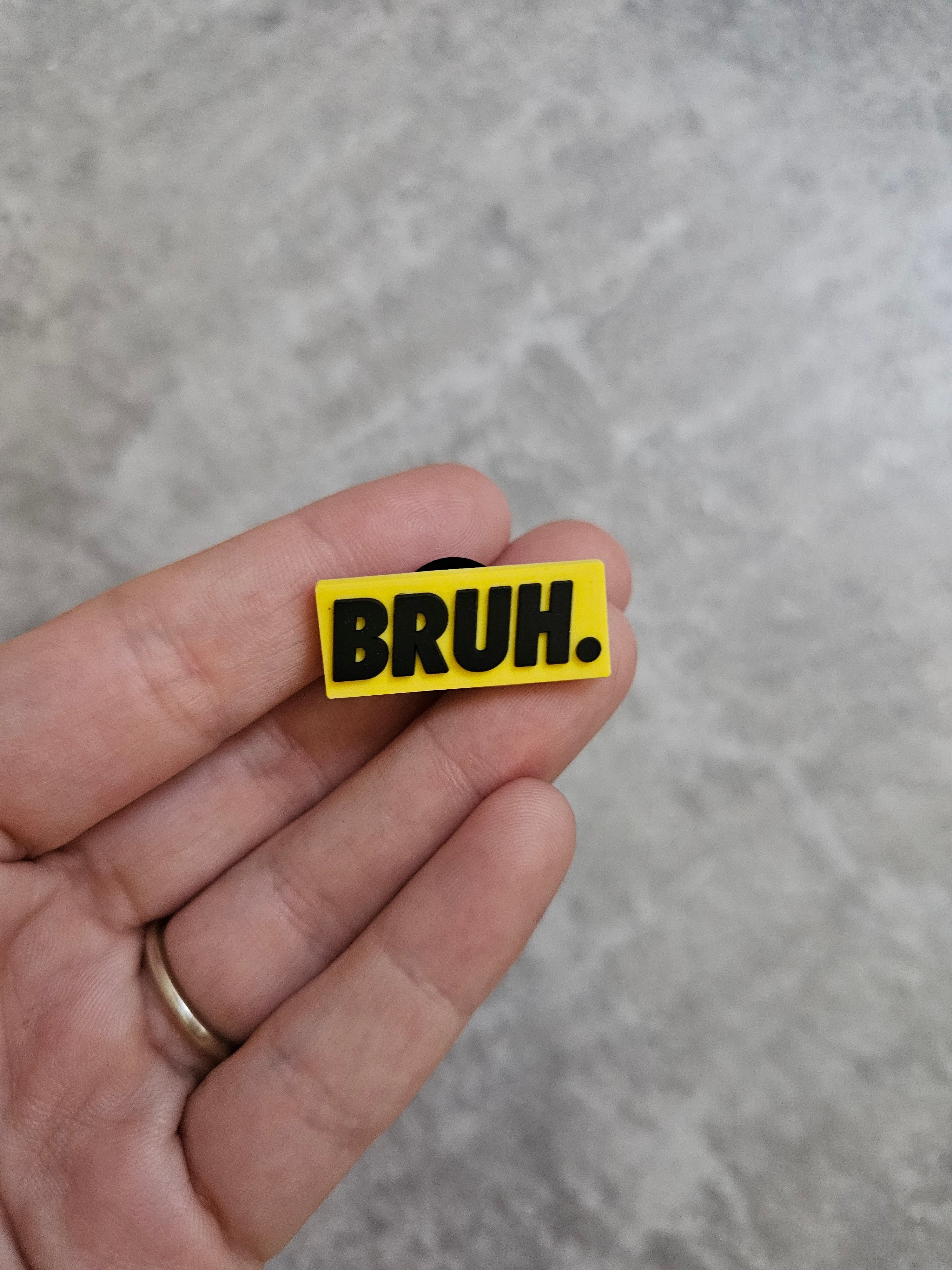Yellow bruh. , shoe charm