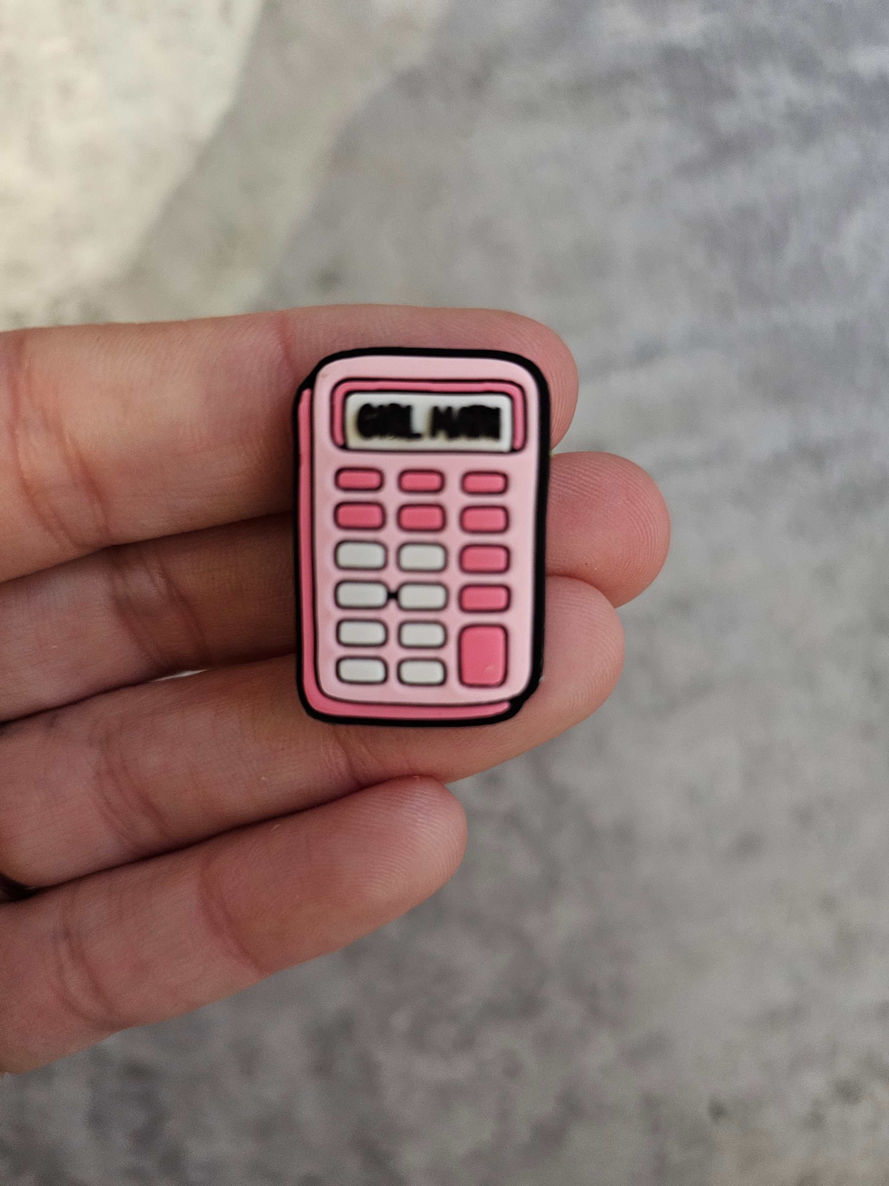 Girl math calculator, shoe charm