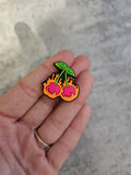Cherrys on fire , shoe charm