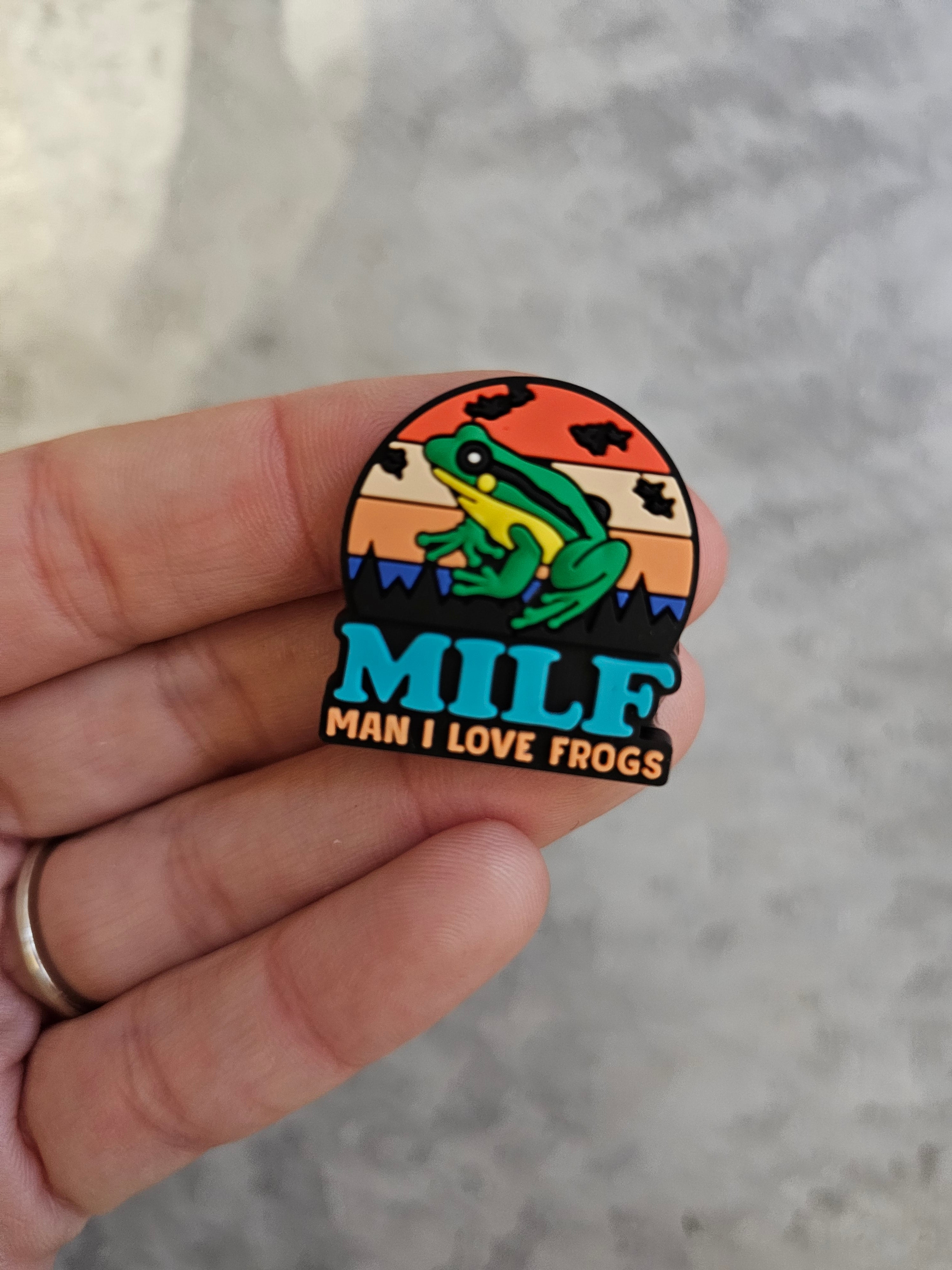 Man, I love frogs, shoe charm