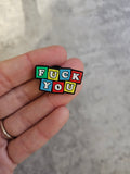 F you blocks ,  shoe charm