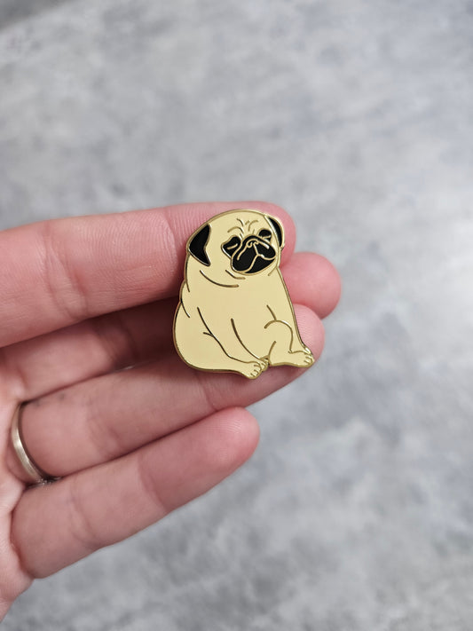 Fat pug Pin Badge