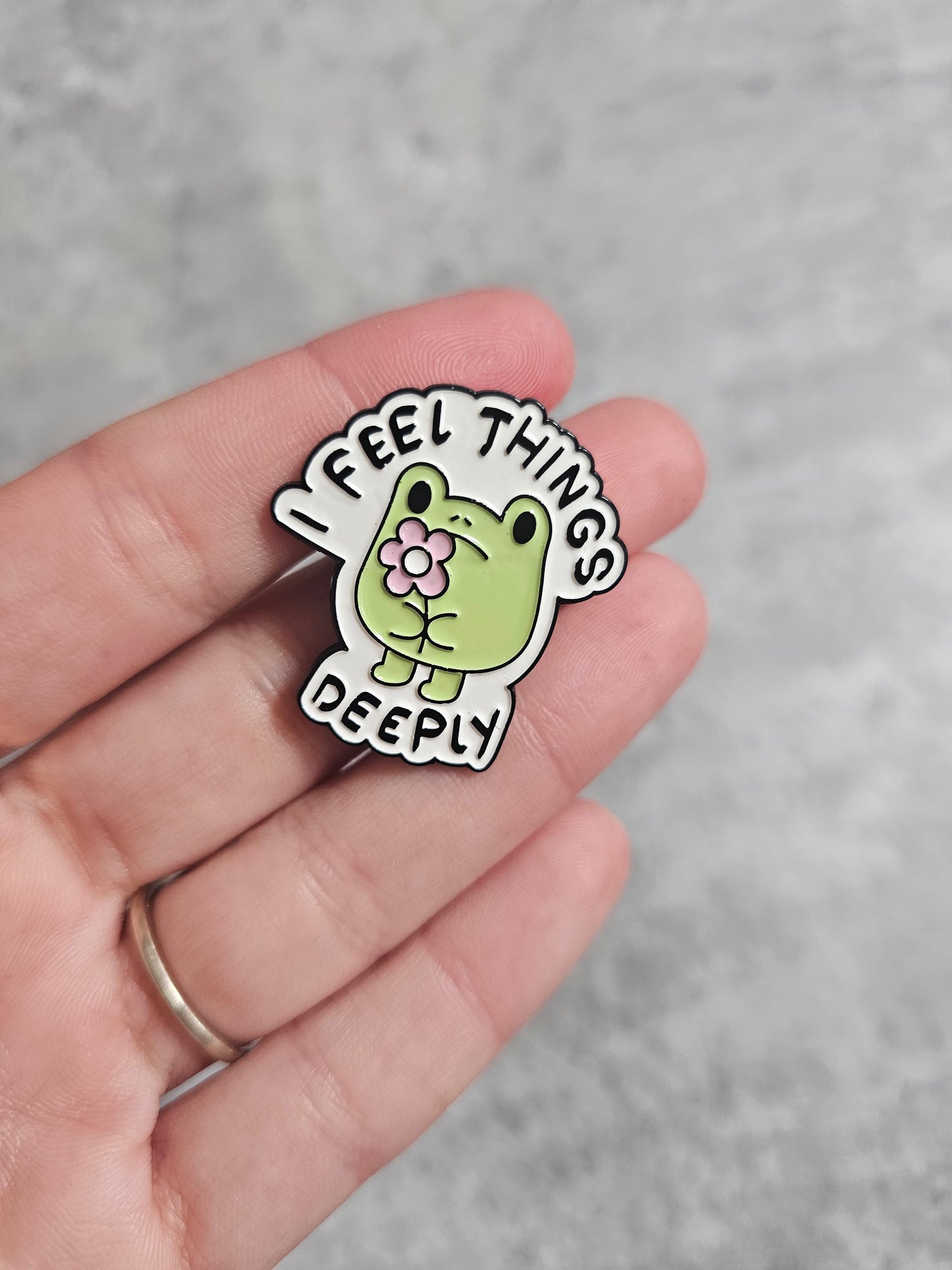 I feel things deeply frog  Pin Badge