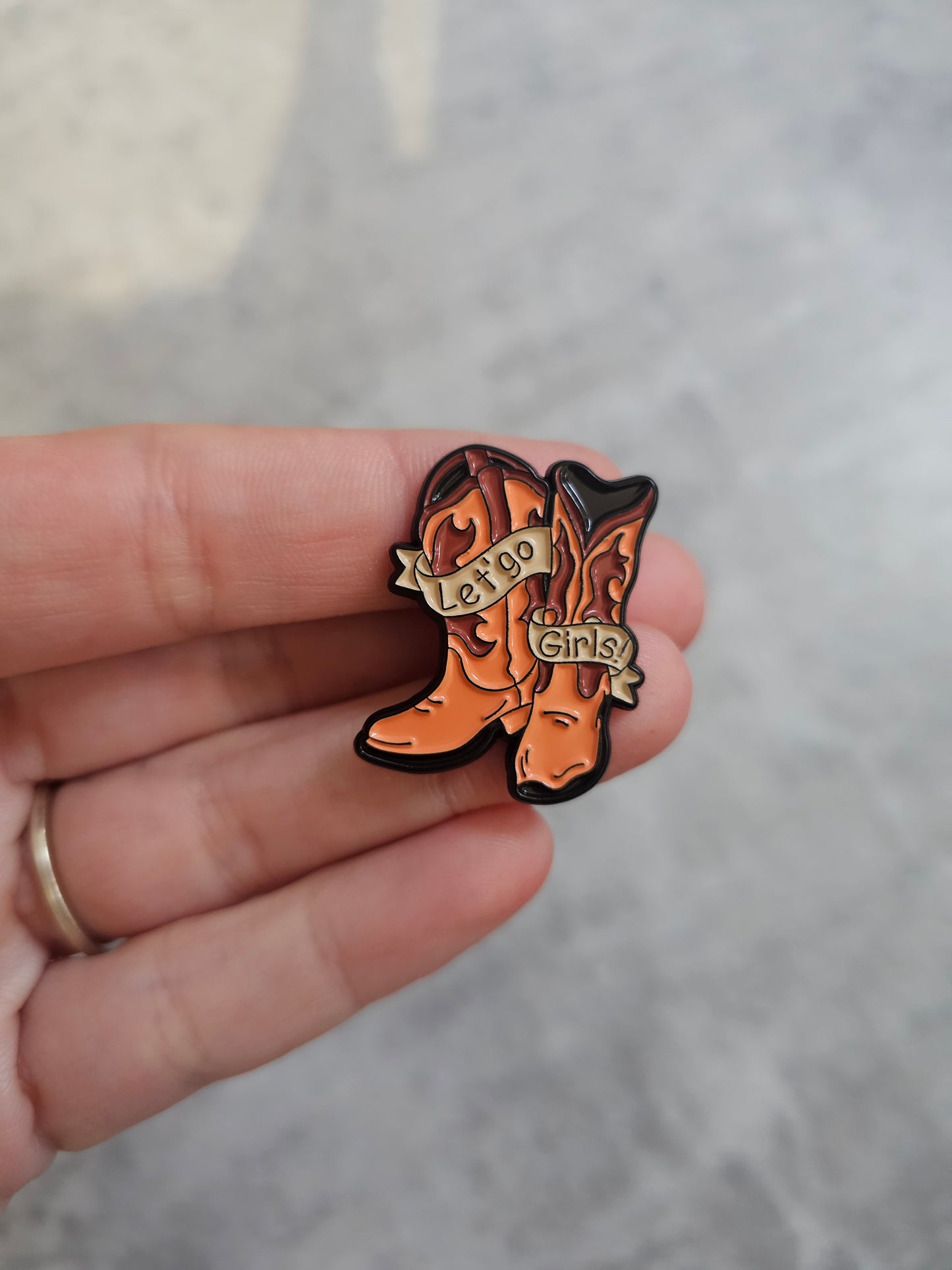 Brown cowboy boots Pin Badge, Western, Cowgirl, Cowboy, western inspired gifts