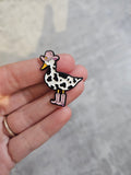 Cow print goose Pin Badge, Western, Cowgirl, Cowboy, western inspired gifts