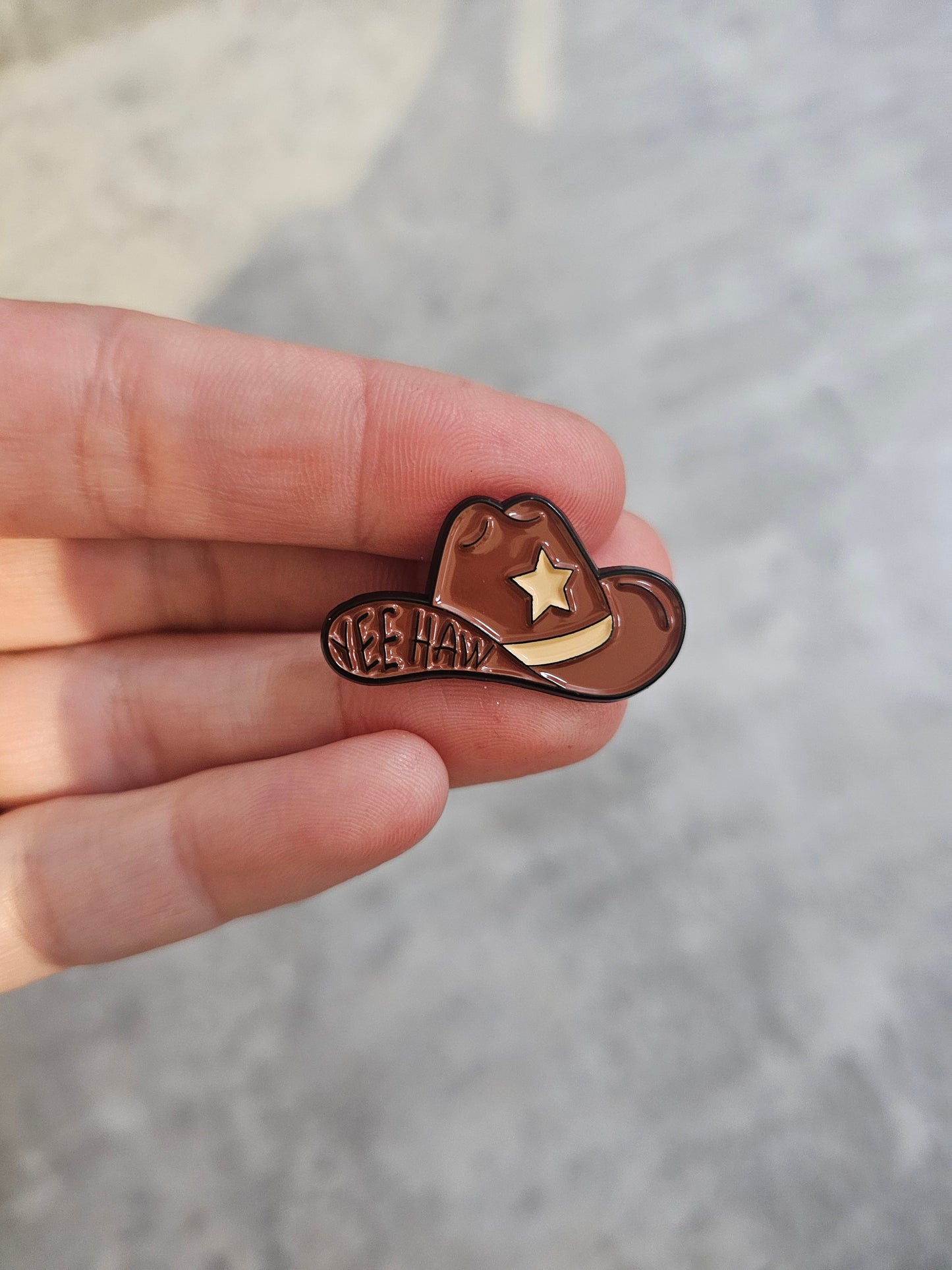 Brown cowboy hat Pin Badge, Western, Cowgirl, Cowboy, western inspired gifts