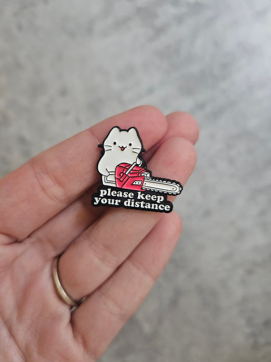 Please keep your distance cat Pin Badge, cat gift idea, funny gift, humour