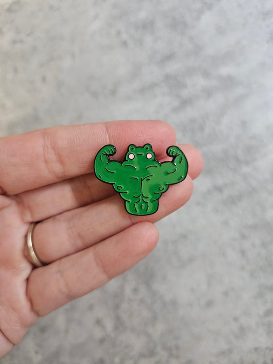 Muscle frog Pin Badge, funny gift idea