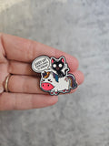 Giddy up there's chaos to cause unicorn Pin Badge, gift idea