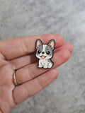 Grey Frenchie dog Pin Badge, dog gifts , gift idea