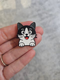 Black and white cat Pin Badge, cat gifts , gift idea
