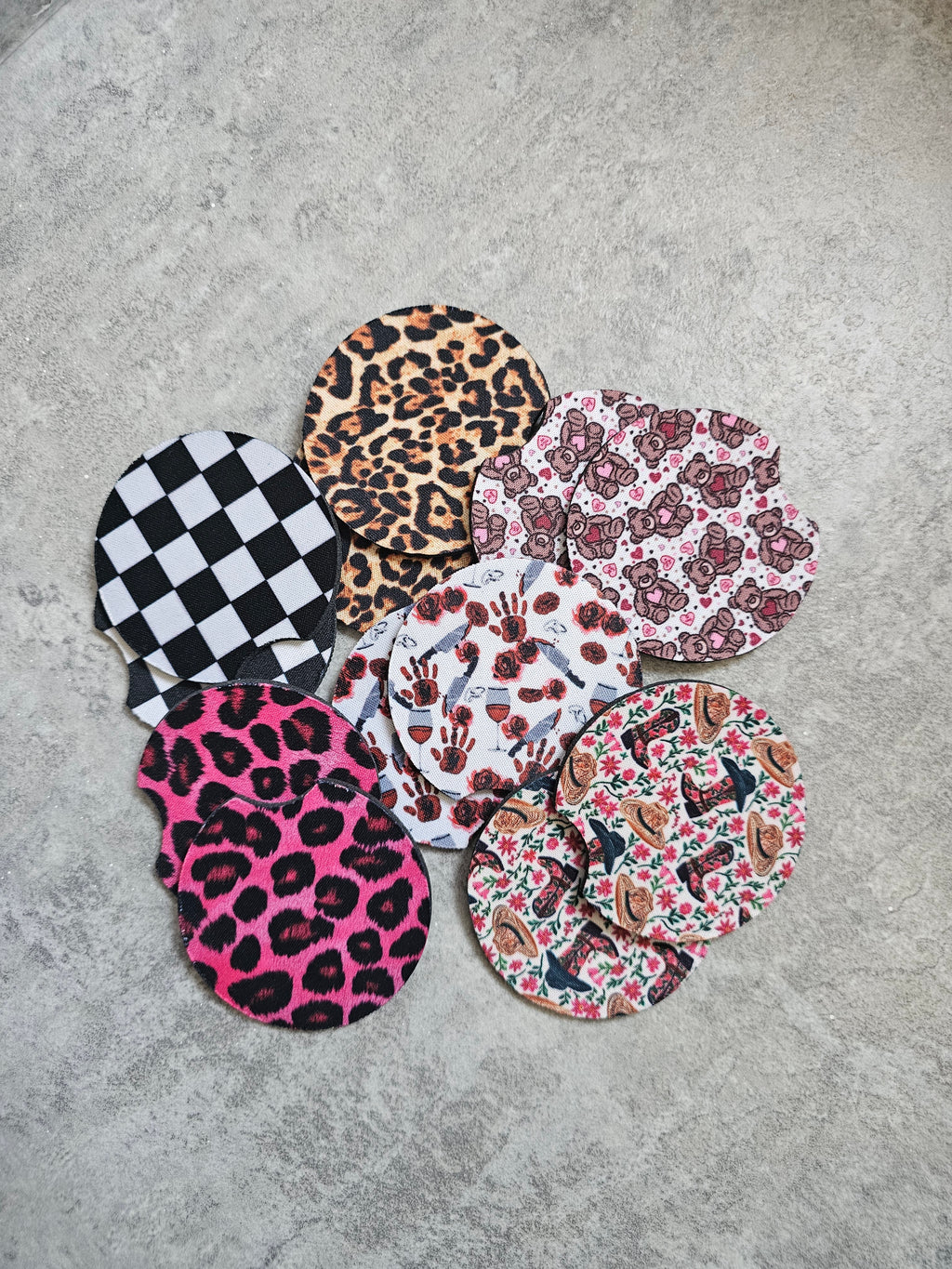 Car coasters, 2 pack of neoprene car coasters for your cup holders.