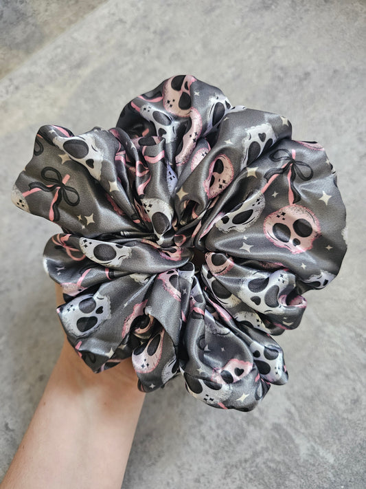 Cherry Skulls XL Satin Hair Scrunchie