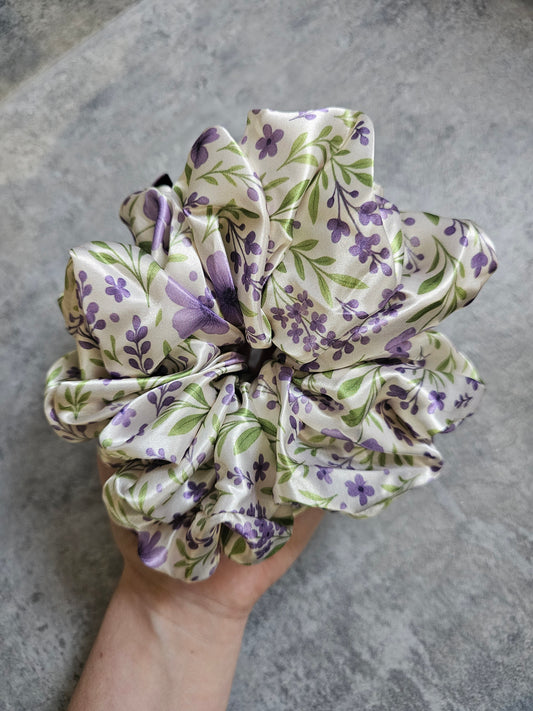 Lavender fields XL Satin Hair Scrunchie