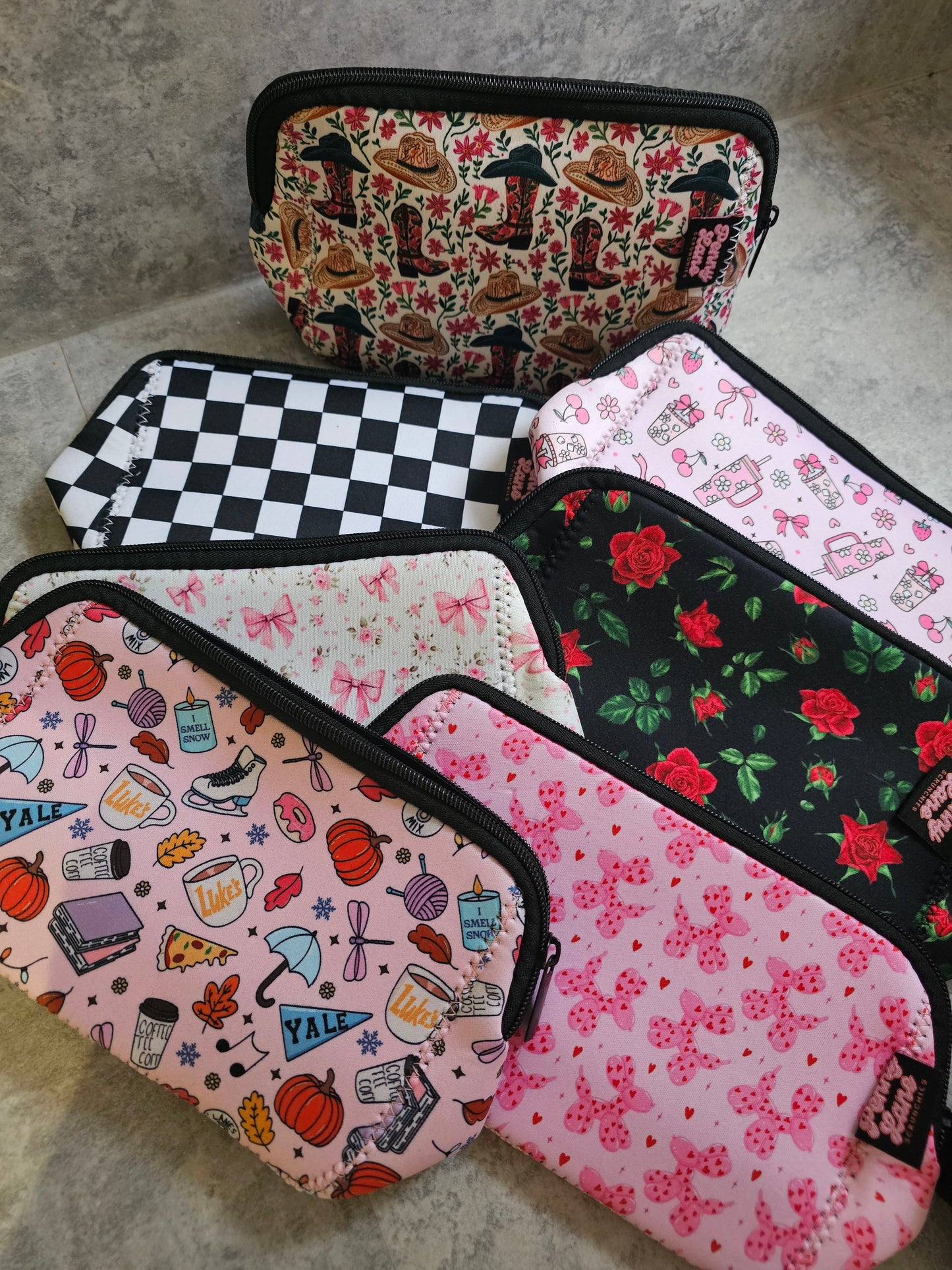 Zip Pouch, Travel Bag, New in PLS neoprene makeup bags