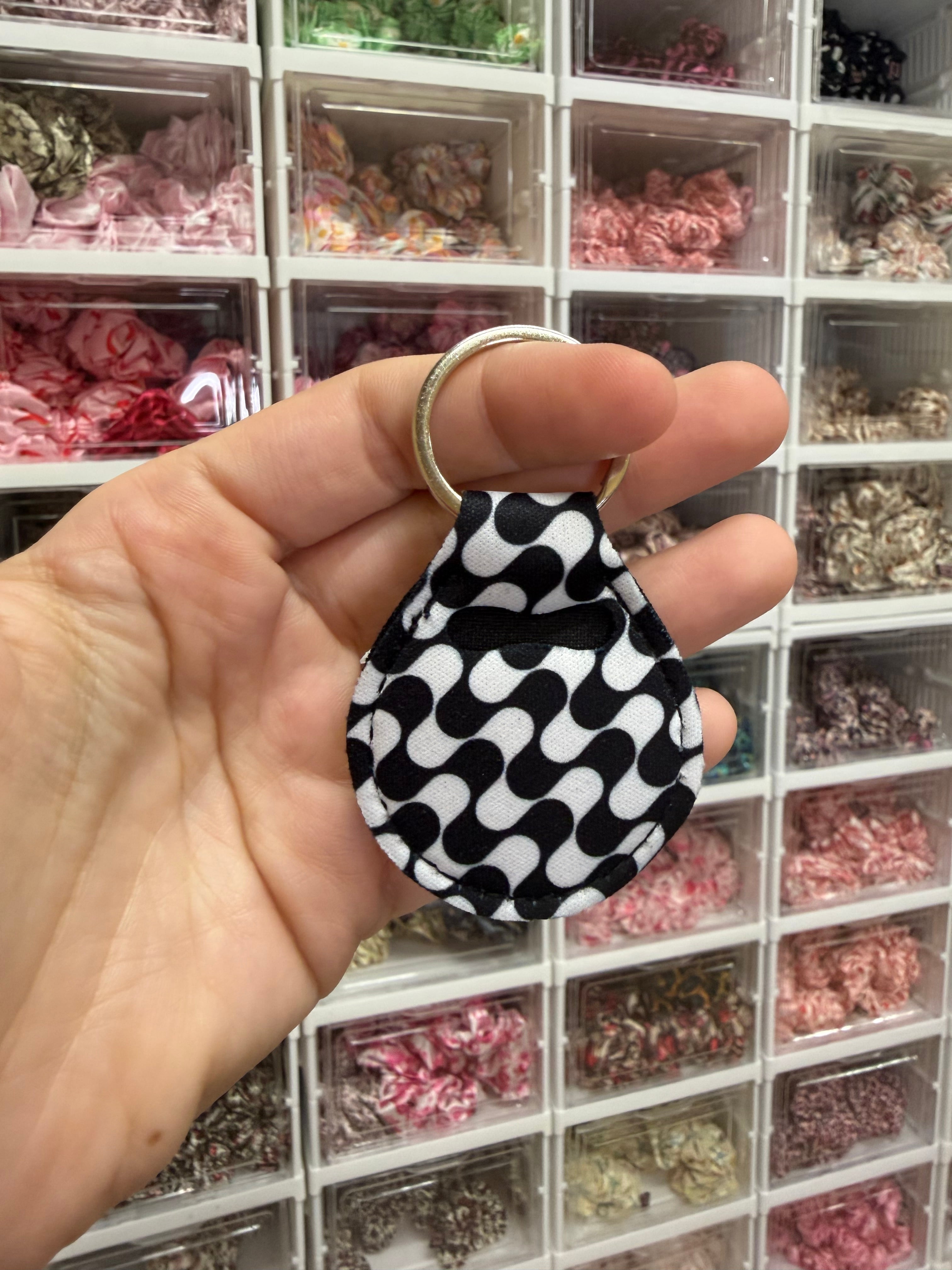 Trolley Coin Holder Keyring - Neoprene holder for £1 coin. Coin NOT included.